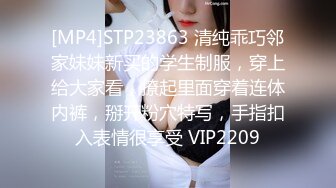 [MP4]STP23863 清纯乖巧邻家妹妹新买的学生制服，穿上给大家看，撩起里面穿着连体内裤，掰开粉穴特写，手指扣入表情很享受 VIP2209