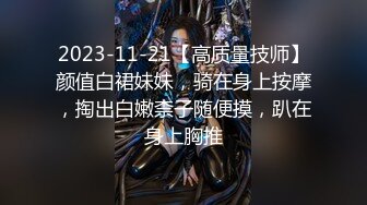 2023-11-21【高质量技师】颜值白裙妹妹，骑在身上按摩，掏出白嫩柰子随便摸，趴在身上胸推